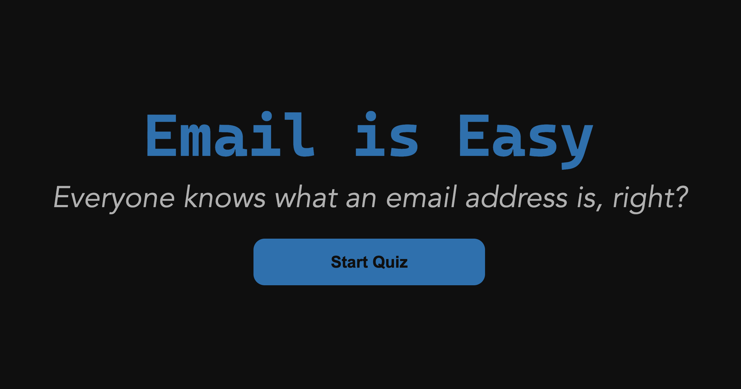 A quiz about email addresses.